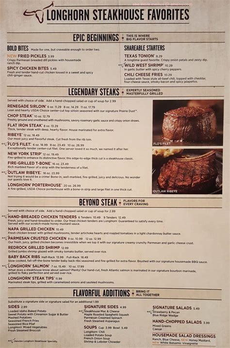 the longhorn restaurant menu|More.